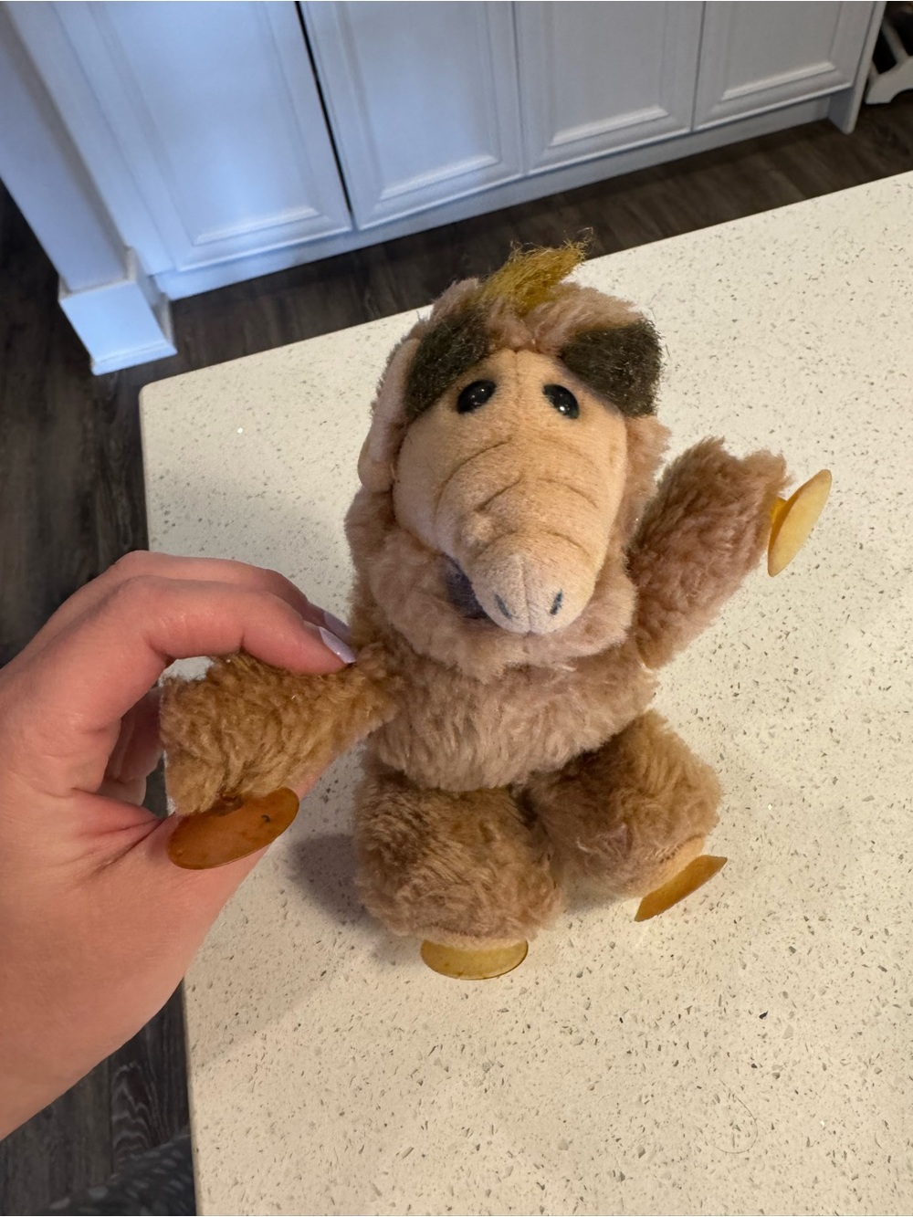 Brown Plush ALF Puppet with Yellow window cling
